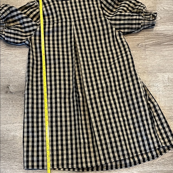 Free People Gingham Black and Cream Mini Dress Size XS - Picture 7 of 14